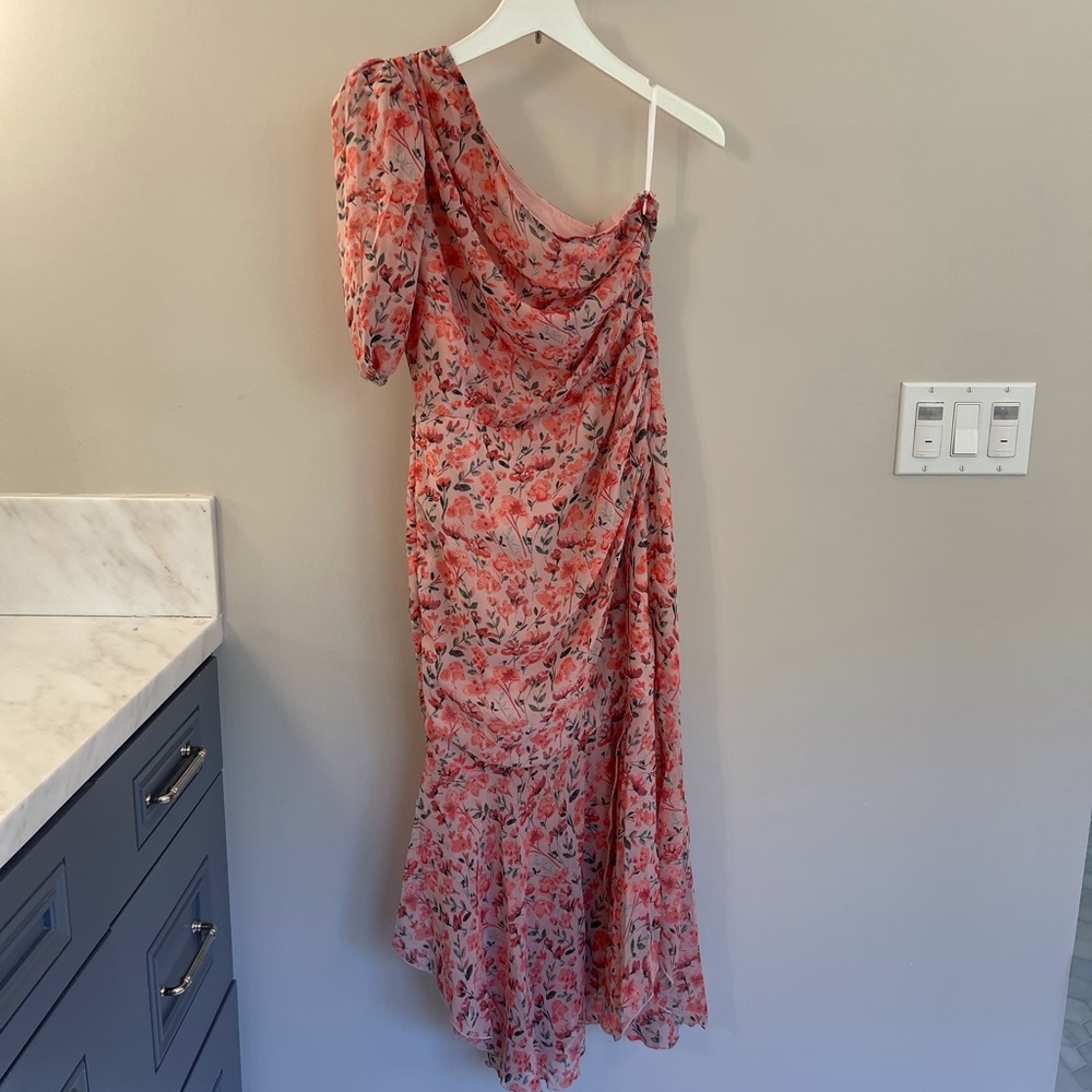 Shein One Shoulder Ruched Ruffle Hem Dress - Picture 7 of 10